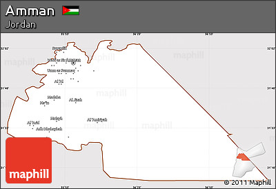 Classic Style Simple Map of Amman, cropped outside