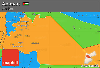Political Simple Map of Amman