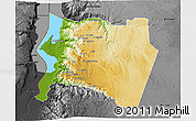 Physical 3D Map of Karak, darken, desaturated
