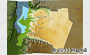 Physical 3D Map of Karak, darken
