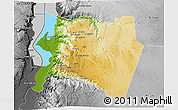 Physical 3D Map of Karak, desaturated