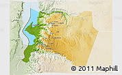 Physical 3D Map of Karak, lighten