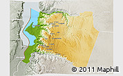 Physical 3D Map of Karak, lighten, semi-desaturated