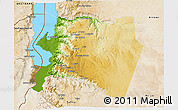 Physical 3D Map of Karak, satellite outside