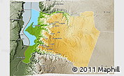 Physical 3D Map of Karak, semi-desaturated