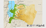 Physical 3D Map of Karak, shaded relief outside