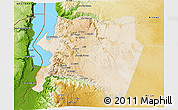 Satellite 3D Map of Karak, physical outside