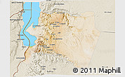 Satellite 3D Map of Karak, shaded relief outside