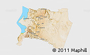 Satellite 3D Map of Karak, single color outside