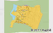 Savanna Style 3D Map of Karak, single color outside