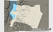 Shaded Relief 3D Map of Karak, darken