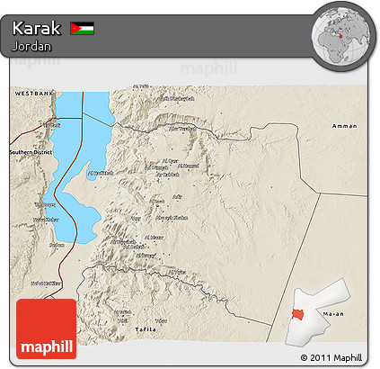 Shaded Relief 3D Map of Karak