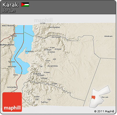 Shaded Relief 3D Map of Karak