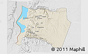 Shaded Relief 3D Map of Karak, lighten, desaturated