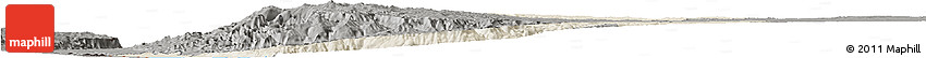 Shaded Relief Horizon Map of Karak, darken, semi-desaturated