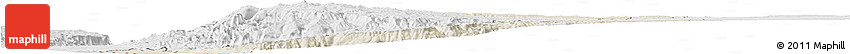 Shaded Relief Horizon Map of Karak, lighten, desaturated