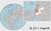 Gray Location Map of Karak, highlighted country, hill shading