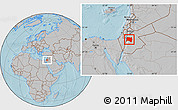 Gray Location Map of Karak, hill shading