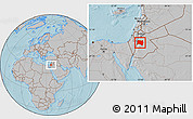 Gray Location Map of Karak, hill shading