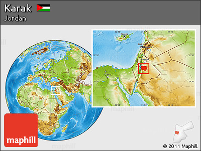 Physical Location Map of Karak