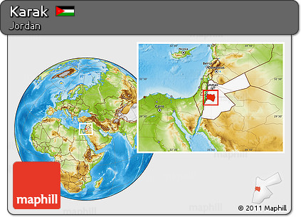 Physical Location Map of Karak, highlighted country