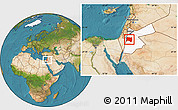 Satellite Location Map of Karak, highlighted country