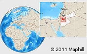 Shaded Relief Location Map of Karak, highlighted country