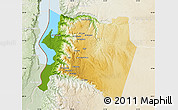 Physical Map of Karak, lighten