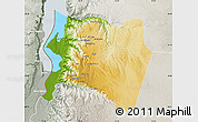 Physical Map of Karak, lighten, semi-desaturated