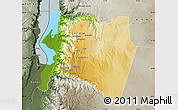 Physical Map of Karak, semi-desaturated