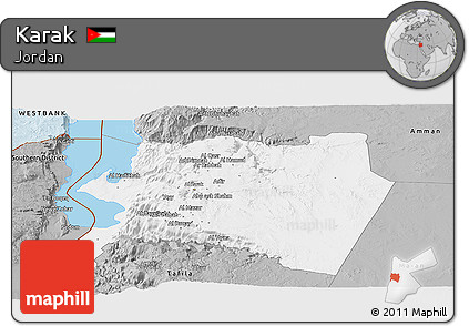 Gray Panoramic Map of Karak