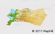 Physical Panoramic Map of Karak, cropped outside