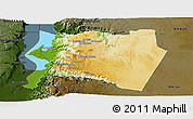 Physical Panoramic Map of Karak, darken