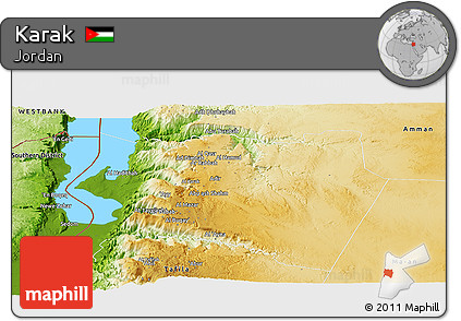 Physical Panoramic Map of Karak