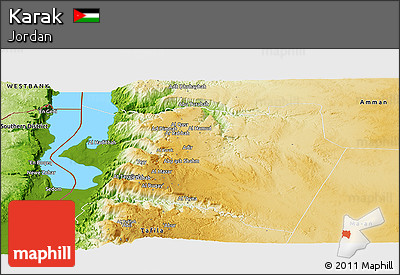 Physical Panoramic Map of Karak