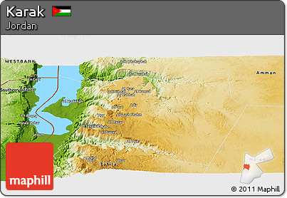 Physical Panoramic Map of Karak