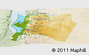 Physical Panoramic Map of Karak, lighten