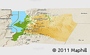 Physical Panoramic Map of Karak, shaded relief outside