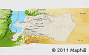 Shaded Relief Panoramic Map of Karak, physical outside