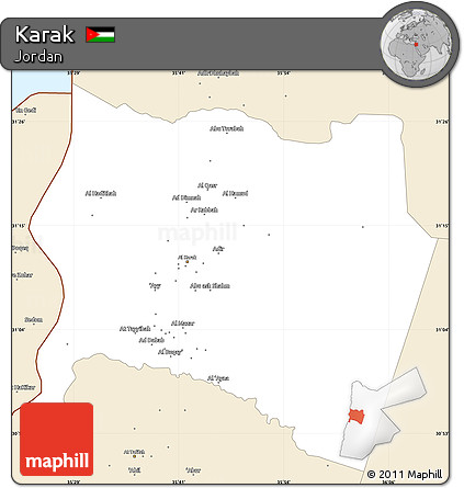 Classic Style Simple Map of Karak