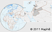 Gray Location Map of Jordan, lighten