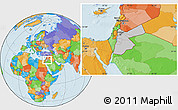 Gray Location Map of Jordan, political outside