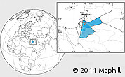 Political Location Map of Jordan, blank outside