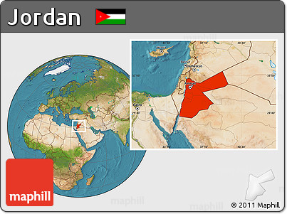 Satellite Location Map of Jordan