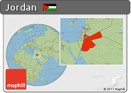 Savanna Style Location Map of Jordan