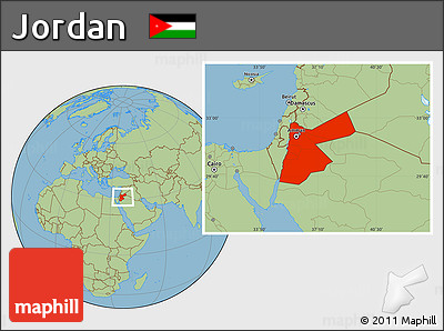 Savanna Style Location Map of Jordan
