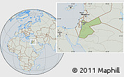 Savanna Style Location Map of Jordan, lighten, semi-desaturated