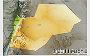 Physical 3D Map of Ma-an, darken, semi-desaturated