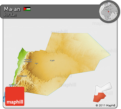 Physical 3D Map of Ma-an, single color outside