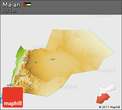 Physical 3D Map of Ma-an, single color outside